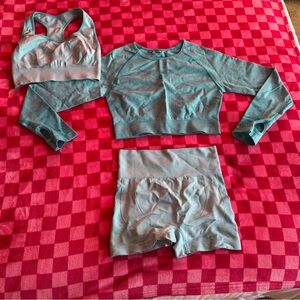 Blue Activewear Three Piece Set